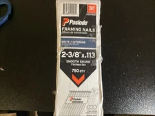 (750-Pk) Paslode Full Round Head Framing Nail Bright Steel 2-3/8" 657604