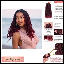 Leeven Ombre Burgundy 14 Inch Pretwisted Passion Twist Crochet Hair 8 Packs
