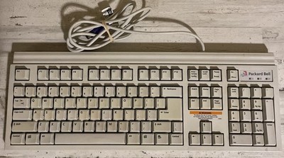 Vintage Packard Bell 5131 PS/2 Windows Keyboard Beige Retro Desktop PC 1990s