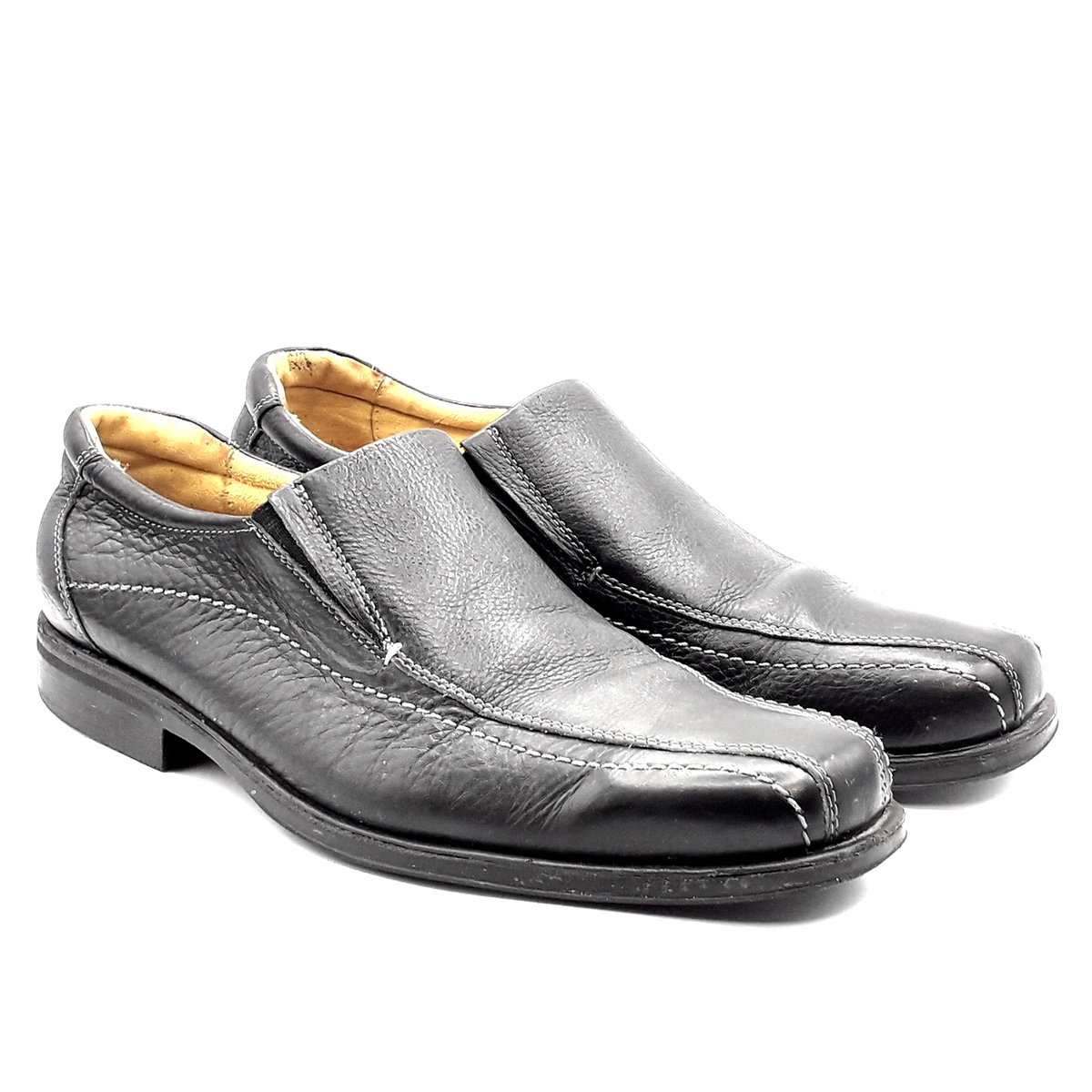 Sandro Moscoloni Black Pebbled Leather Bicycle Toe Loafers  display picture 2