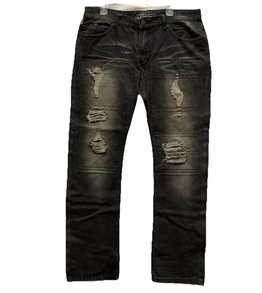 Robin’s Jean Rhinestone Bolsillo Hombre’s W 38 L34 Vintage Lavado Ácido Envejecido Como Nuevo Foto 2 de 4