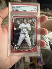 2025 Bowman Chrome Red Geometric Nick Kurtz #93 PSA 9 Rookie Athletics /5