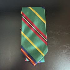 Vintage Gap Men’s Necktie 100% Silk Made in USA Stripe Green Red Gold Blue 55”