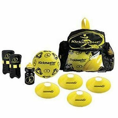 KICKMASTER BACKPACK TRAINING SET INCLUDES FOOTBALL, TRAINING CONES + MORE! NEW