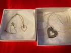 3 Sterling Silver Pendant Necklaces: Amethyst Heart,  Sterling Heart,  Crystal — photo 5