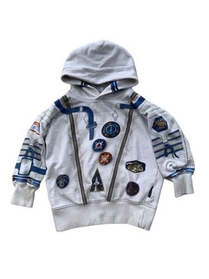 Molo Size 110, 5, Moz Astronaut Hoodie Outer Space Suit Sweatshirt