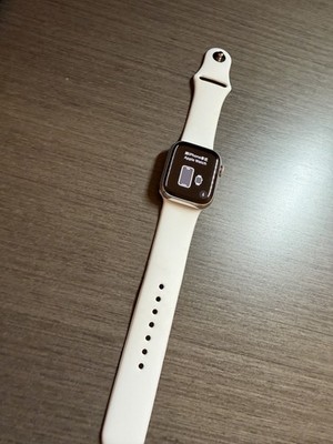 Apple Watch Series 8 41mm Silver Stainless Steel Case with White Sport Band, S/M