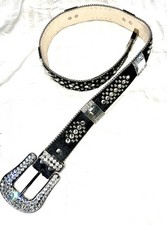 BB Simon Bling Belt, Measures 34 at middle hole. Black Pony Hair