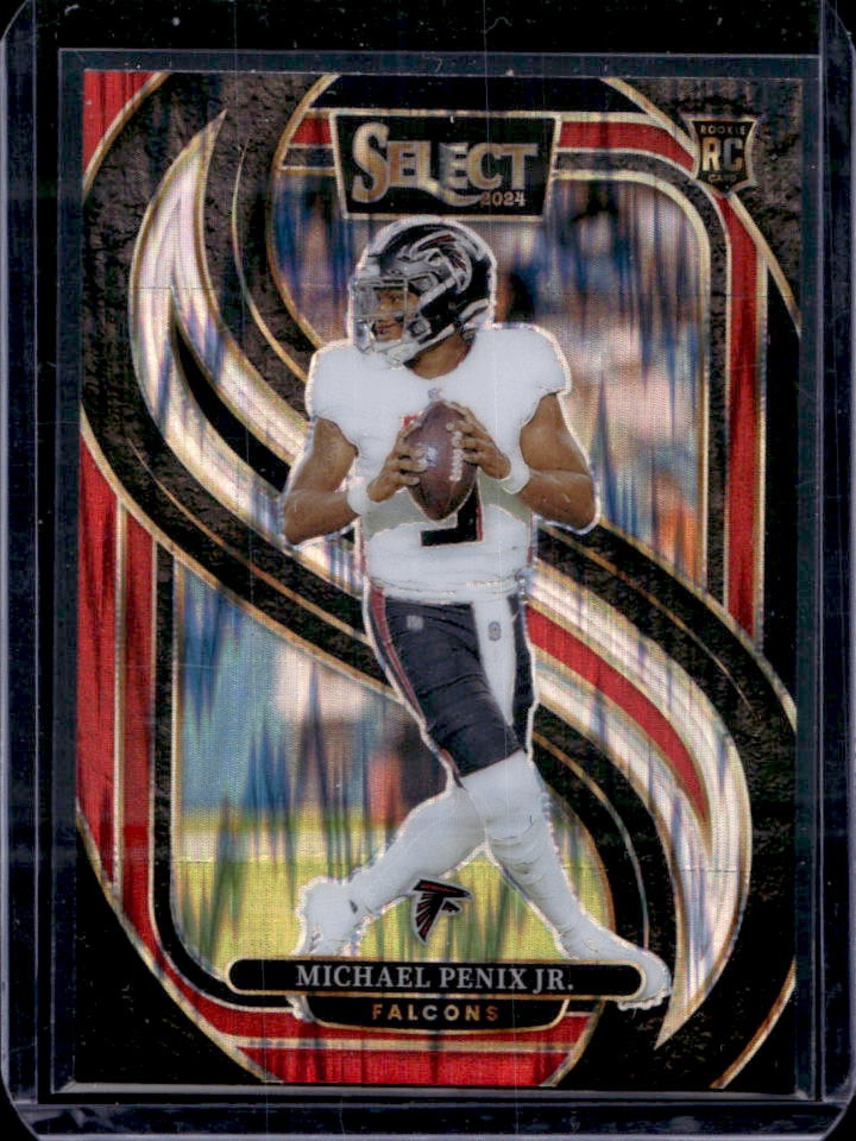Michael Penix Panini Select #110 Black & Red Shock