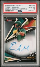 Euribiel Angeles 2022 Bowman’s Best On-Card Auto Autograph PSA Gem Mint 10! A’s