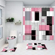 Shower Curtain Sets Pink Bathroom Sets with Shower Curtains and Rugs Rink-a