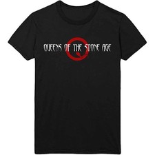 Image of Queens Of The Stone Age Text Logo Official Mens T-Shirt