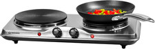 Double Hot Plate Electric Hob &ndash; 2500W Tabletop Hob with 2 Ring Heating Plates, P