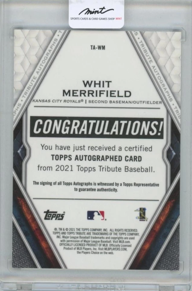 2021 Topps Tribute Autographs Tawm Whit Merrifield 125/150 - Image 2 of 2
