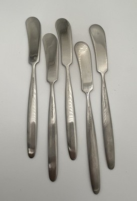 Lot Of 5 Vintage Cosmos Korea Stainless Butter Knives