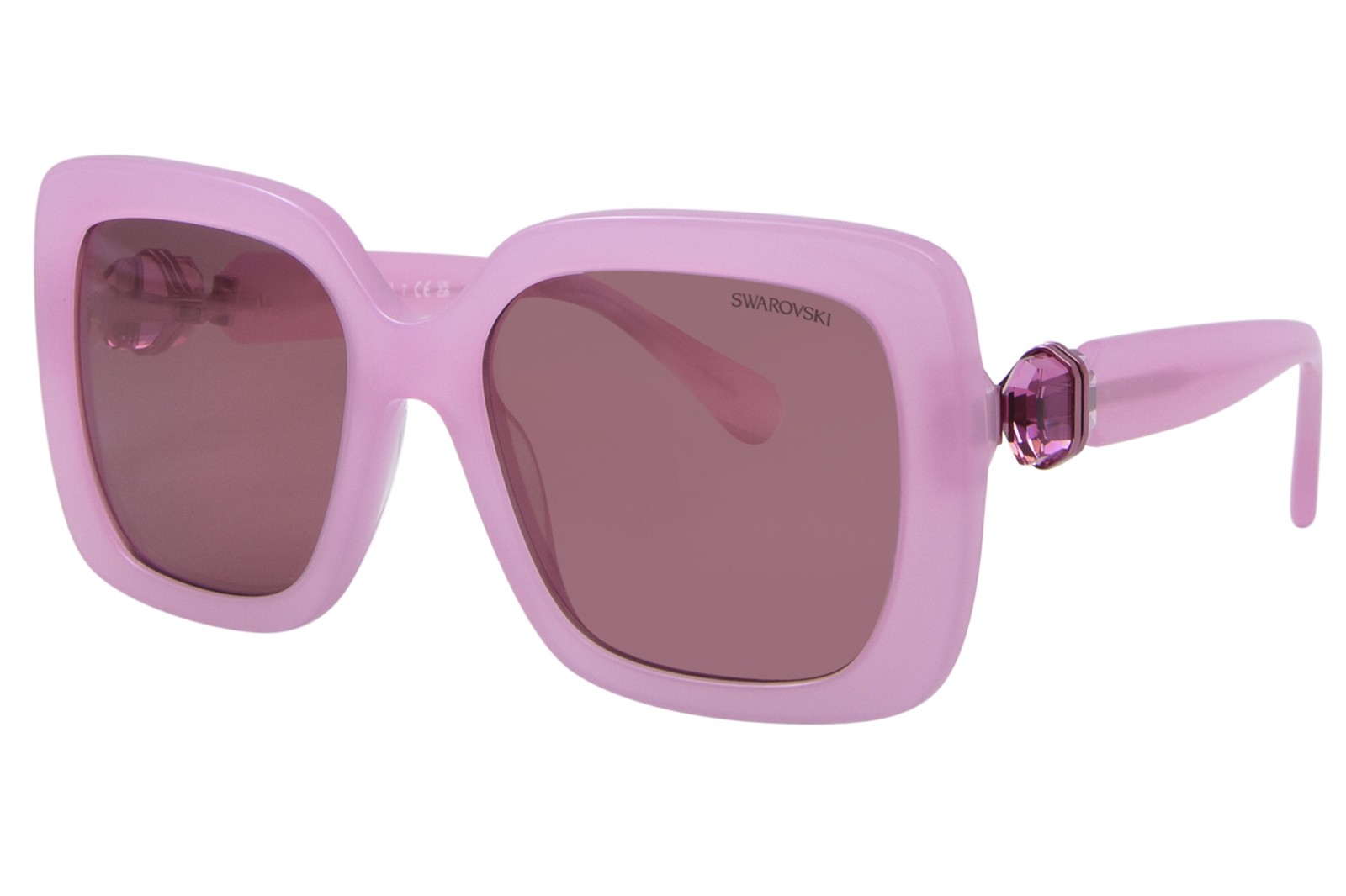 Солнцезащитные очки Swarovski SK6001 20019L Женские Опалово-розовыеРозовые зеркальные линзы 55 мм 29890₽