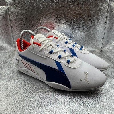 Size 6C Puma BMW MMS R-Cat Machina White Blue Red Mens Lace-Up Motorsport Shoe