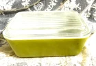 Vintage Pyrex Ovenware Baking-Refrigerator Dish Avocado Green #0502 & #502 & Lid