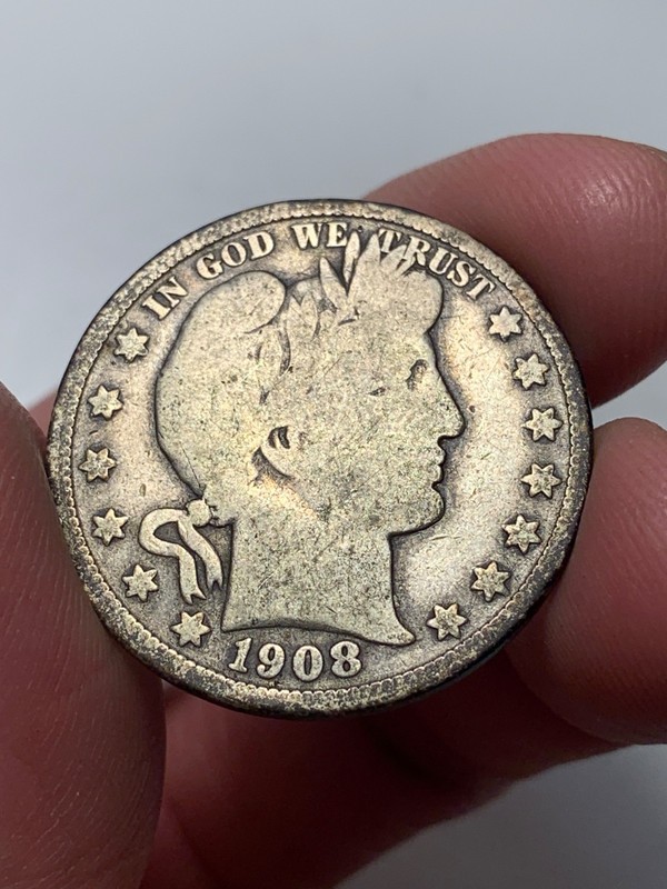 1908-D Silver Barber Half Dollar, Album Toning