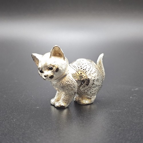 Vintage Christofle Standing Cat Silverware Figurine Lumière d'argent Collection - Picture 2 of 14