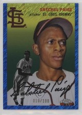 2023 Chrome Platinum Anniversary Blue Shimmer Refractor Satchel Paige HOF 0q21
