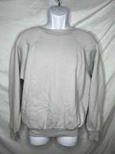 Pannil Sweatshirt Raglan Sleeves Sz Large Gray Vintage 70s 80s Made In USA