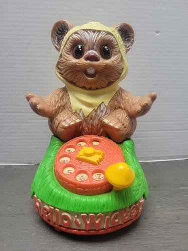 Vintage STAR WARS 1984 Wicket Ewok Phone Toy Kenner 1984 Base only HELLO-WICKET