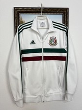 Adidas Originales México Fútbol Chaqueta Blanca Fútbol Camiseta de Fútbol Para Hombre Cremallera Talla M