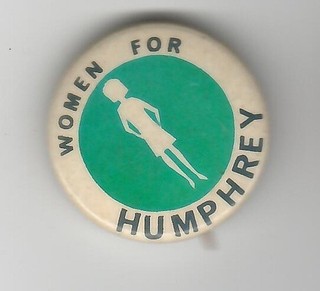 Women for Hubert Humphrey Political Campaign Pin