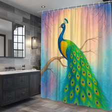 Colorful Peacock Shower Curtain - Vibrant Nature Decor
