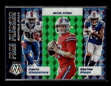 Josh Allen 2020 Panini Mosaic Flea Flicker - Mosaic Green (w/Diggs, Singletary)