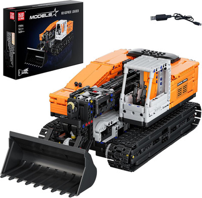 Mould King 17054 Technik Ferngesteuert Bulldozer Klemmbausteine Lader Sandkasten