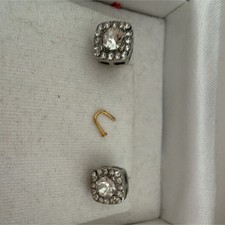 Square Clear Simulated Crystal Rhinestone Clu...