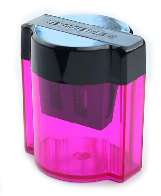 Staedtler 2  Hole Pencil Sharpener With Receptacle  Magenta Pink  5 Sharpeners 