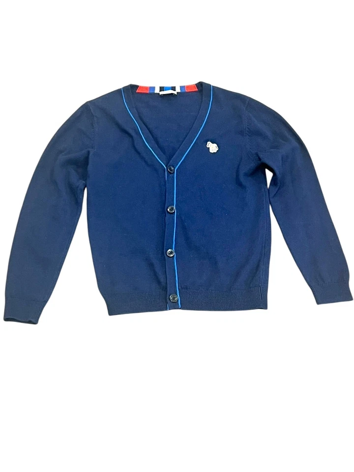 PAUL SMITH SUÉTER MASCULINO JÚNIOR AZUL CARDIGÃ ALGODÃO CASHMERE PULÔVER LOGOTIPO 8 - Imagem 3 de 4