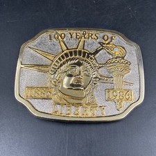 Vintage 1986 100 Years Statue Liberty Patriotic American USA Belt Buckle