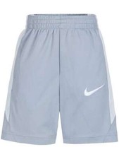 Nike Dri-Fit Boys Light Gray White Athletic Basketball Shorts Wolf Grey 4