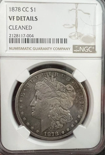 1878-CC $1 Morgan Silver Dollar NGC VF Details Cleaned