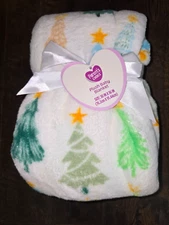 Parents Choice 30x36 Baby Blanket Christmas Tree Star Soft Holiday New NWT Plush