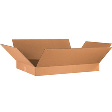 BOX USA B36244 Flat Corrugated Boxes, 36"L x 24"W x 4"H, Kraft Pack of 10 