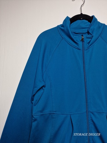 Tek Gear Yoga Sweater Women's Large Blue Stretch Pockets Long Sleeve Full Zip - Picture 2 of 15
