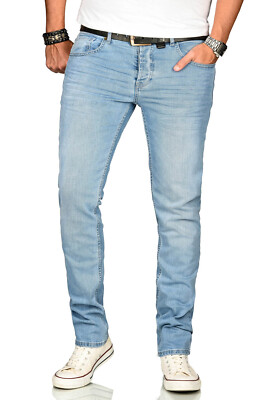 A. Salvarini Designer Herren Jeans Hose Regular Slim Fit Jeanshose Mode Stretch 
