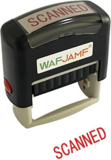 Scanned Message Stamp Self-Inking Rubber Stamp Office Stamp Red -Medium