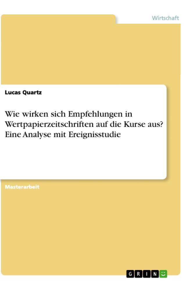Lucas Quartz | Wie Wirken Sich Empfehlungen In Wertpapierzeitschriften