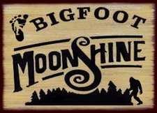 Bigfoot Moonshine Canvas Liquor Bar Pool Man Cave Sign Home Decor 