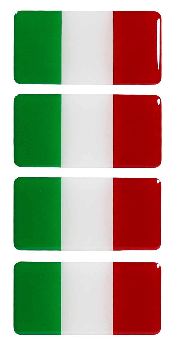 Italy flags-decal 3D decorative sticker set for car motorbike: set of 4