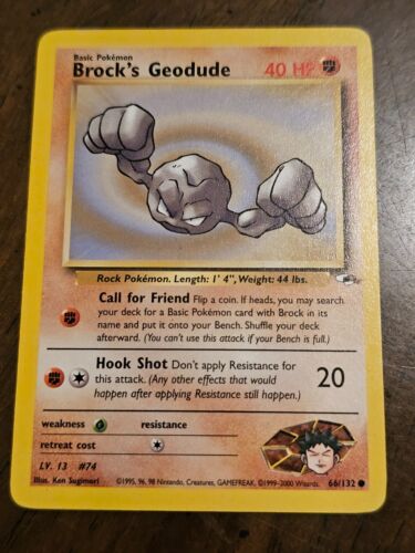 Brock's Geodude 66/132 Common Pokemon Gym Heroes - Picture 1 of 2