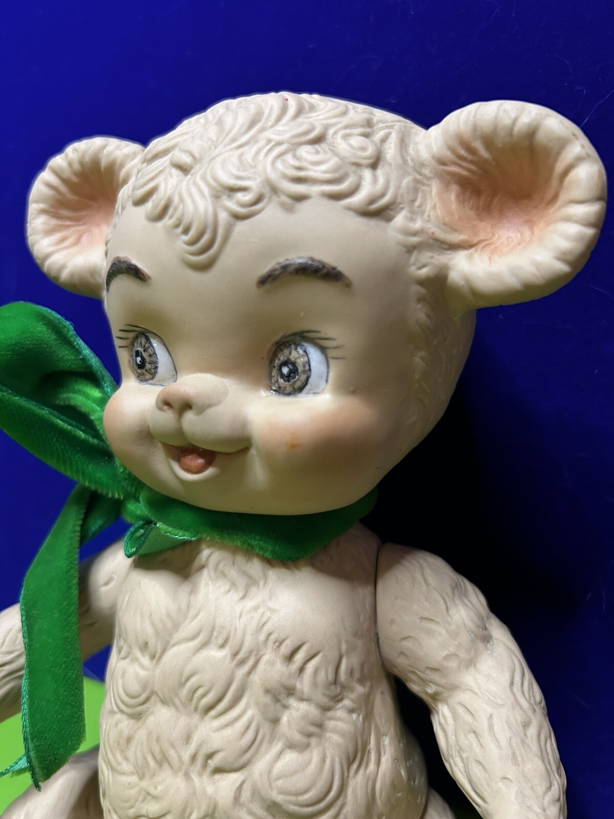 VTG Sun Rubber Co ? Sunny the Bear 9" Fully Jointed Porcelain Bisque Beige EUC