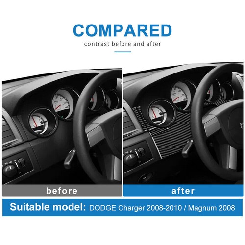 Black Speedometer Frame Carbon Fiber Sticker For Dodge Magnum Charger 2008-2010 - Bild 3 von 6