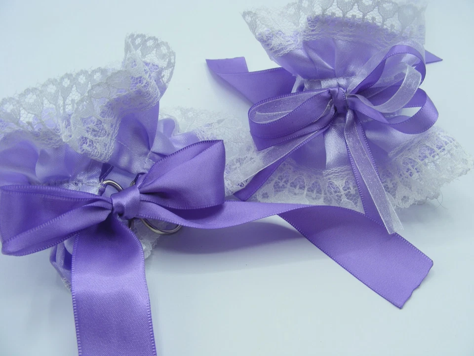 SISSY ADULTO BEBÉ LILA MUÑECA PUÑOS SATINADO ENCAJE KAWII LOLITA DISFRAZ Foto 4 de 4